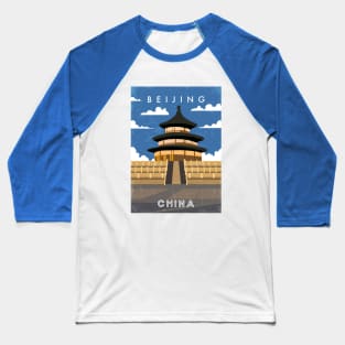 Beijing, China. Retro travel poster Baseball T-Shirt